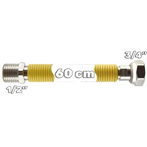1/2" x 3/4" x 60 cm Kombi Şofben Gaz Flex